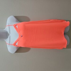 EXPRESS Blouse, Sz S, Neon Peach, Strappy, Polyester, NEW